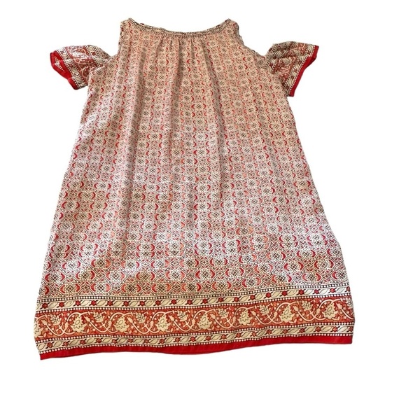 Max Studio women's size small cream and orange pick a boo shoulder dress - Picture 1 of 4